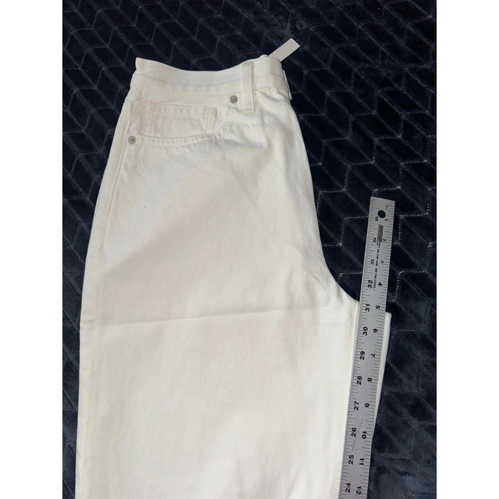 Madewell Women's Ripped Knee Baggy Straight Leg Jeans Raw Hem White Size 29 - Picture 9 of 10